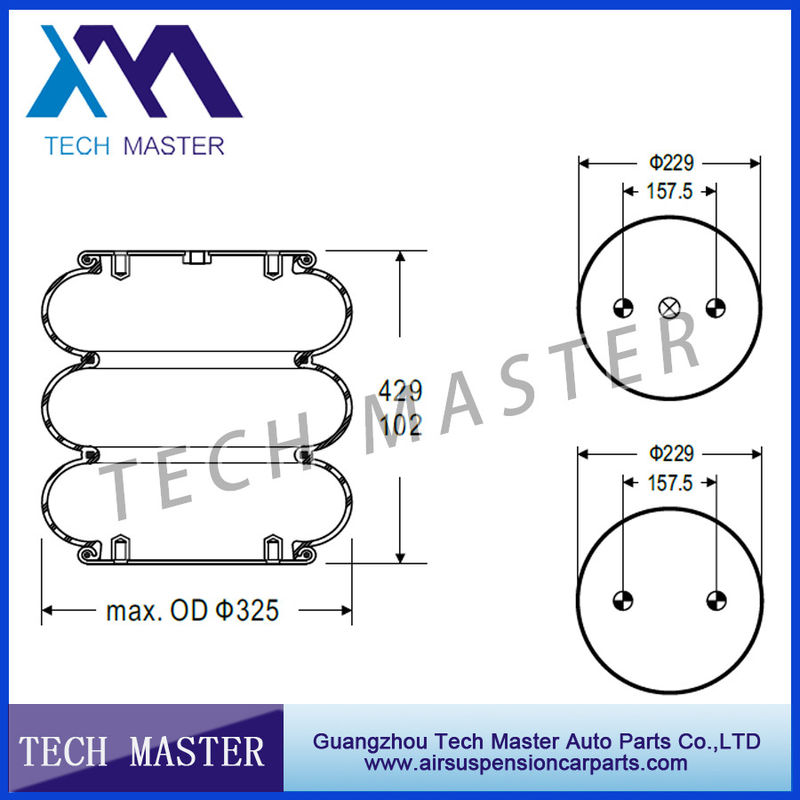 Μπερδεμένος Firestone W01-358-8006 ανοίξεων αέρα αέρα γύρου φυσητήρας ανοίξεων αέρα αναστολής τριπλός